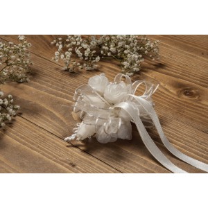 Centrotesta - fermaglio avorio con fiori e perle
