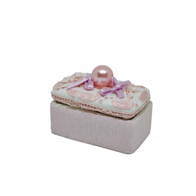 Scatolina ceramica con perla rosa € 3,50